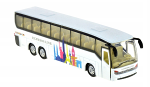 Autobus 19 cm metalowy z napędem światło, dźwięk