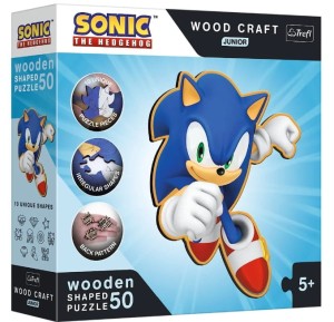 Puzzle drewniane 50 Elementów Sonic