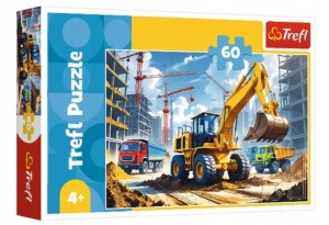 Puzzle 60 Traktor koparko - ładowarka TREFL