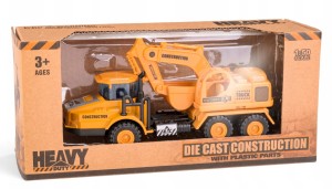 Pojazd budowlany - koparka metalowa 185x110x75 mm Daffi