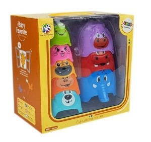 Piramidka Tęczowa wieża Kubeczki dla Niemowląt Zwierzątka