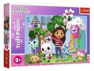 Puzzle 100 Koci Domek Gabi TREFL, układanka, prezent, dla dzieci 5+