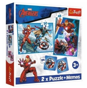 Puzzle 2w1 + memos - Bohaterowie w akcji TREFL