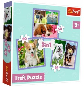 TREFL Puzzle 3w1 Urocze pieski +3