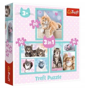 TREFL Puzzle 3w1 Słodkie zwierzaki +3