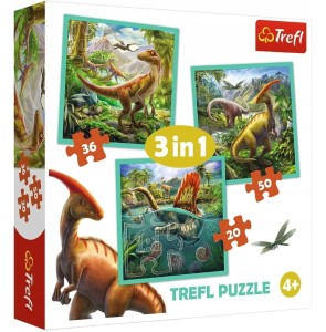 TREFL Puzzle 3w1 Niezwykły świat dinozaurów +4