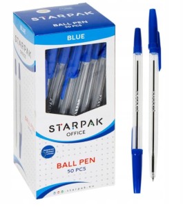 Długopis biurowy ze skuwką NIEBIESKI Starpak