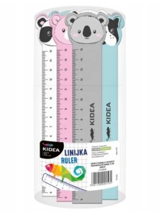 KIDEA linijka z figurką 15 CM zwierzaki 1 sztuka