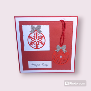 Kartka świąteczna. Bombki