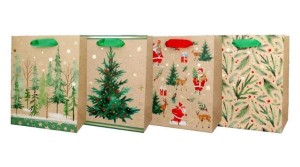 Torba prezentowa 26x32x12cm Święta hot stamp mix