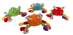 Maskotka Krab Grzechotka (Głos) - 28cm kolor CZERWONY