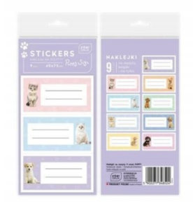 Naklejki na zeszyty PUPPY SIGN Interdruk 9szt