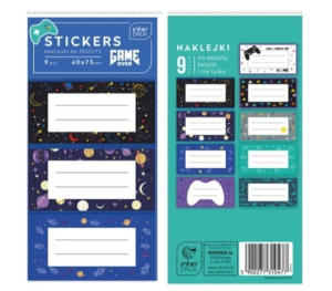 Naklejki na zeszyty 9 SZT. GAME OVER Interdruk