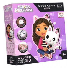 Puzzle Drewniane 50 elementów Gabby i jej Kotek