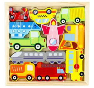 Układanka drewniana POJAZDY