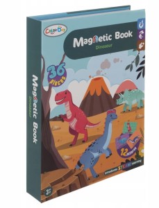 Książeczka Magnetyczna + Klocki Magnetyczne Dinozaury