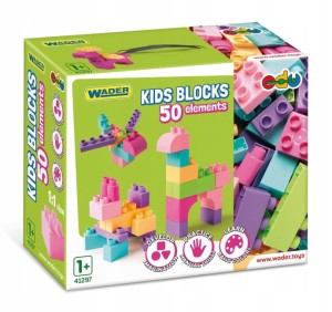 Wader Klocki 50 elementów Kids Blocks Różowe