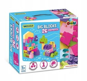 Wader Big Blocks klocki 26 el. różowe 41590 wiek 12m+