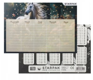 Plan lekcji z tabliczką mnożenia A5 Horse STARPAK