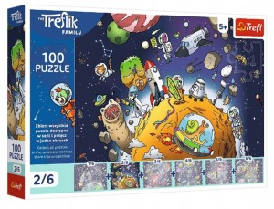 Puzzle 100 Rodzina Treflików Treflik w kosmosie 16542 Trefl