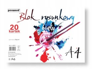 Blok rysunkowy A4 20 kartek 80g/m2 biały